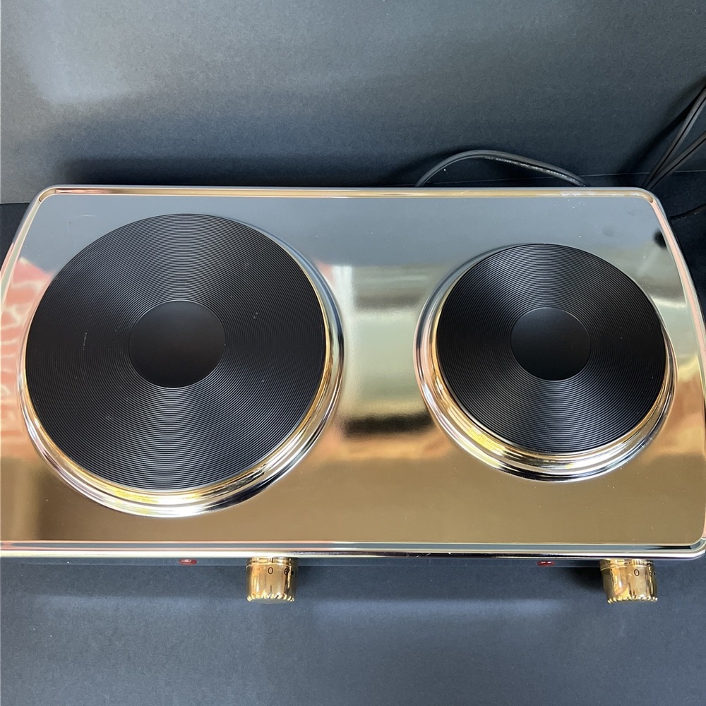 Command Performance Gold MK-307N Double Burner Electric Hot Plate 1500W Cooktop